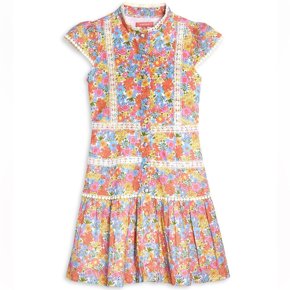 BCBG Girls' Lace Trim Shirt Dress - Little Kid 3T